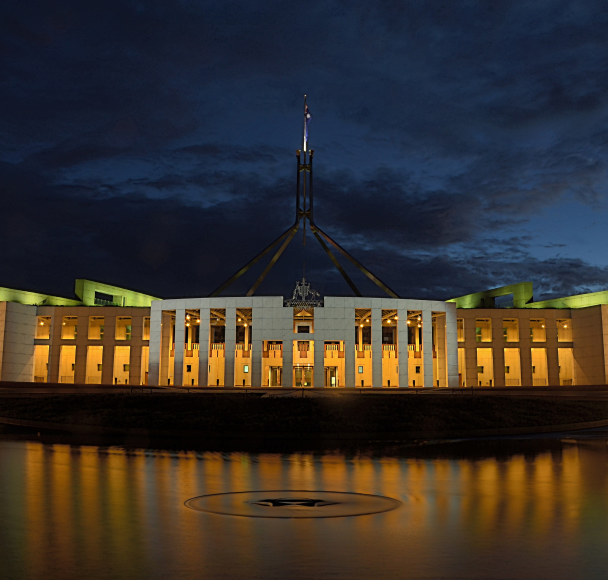 Australian Parliament House at night